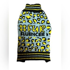 Vibrant Life #FURFLUENCER Dog Sweater XS Gingham Animal Print EUC